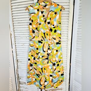 Vintage 60s Handmade Wrap Style Cotton Mini Dress Small
